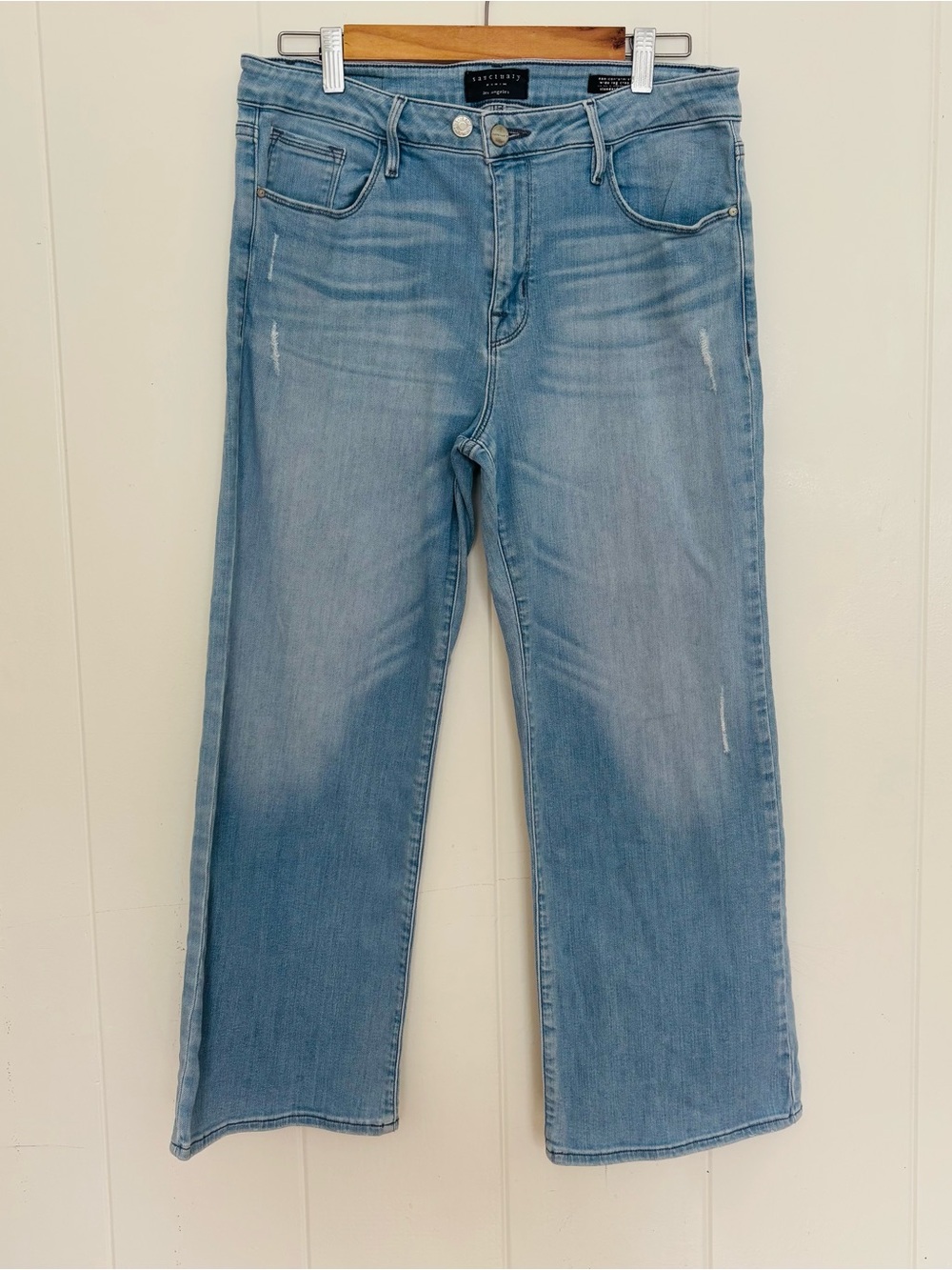Sanctuary Light Blue Flare Wide Leg Jeans